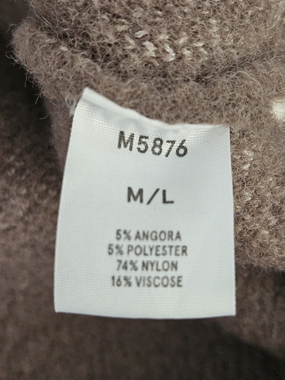Kerisma Brown & Cream Abstract Crewneck Sweater Sz M/L Angora Blend - Picture 4 of 4